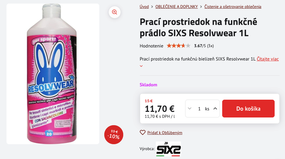 prací prostriedok na funkčné prádlo