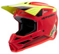 Prilba ALPINESTARS S-M3 Fray červeno žlto fluo čierna lesklá