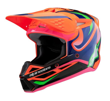 Prilba ALPINESTARS S-M3 Deegan oranžovo fialovo ružová fluo lesklá detská   