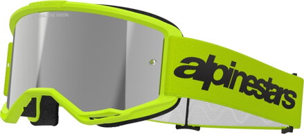 Okuliare ALPINESTARS Vision 3 Wordmark žlté fluo zrkadlové sklíčko strieborné