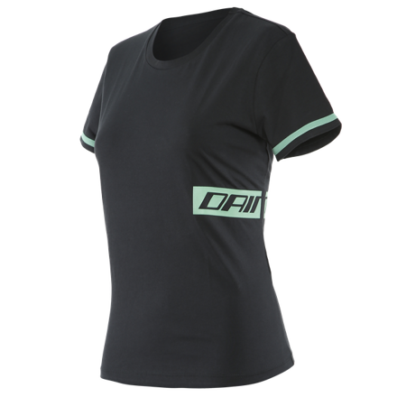 Dámske tričko DAINESE Paddock T-shirt čierno aqua-zelené