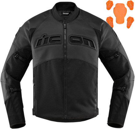 Kožená bunda ICON Contra2 perforovaná čierna