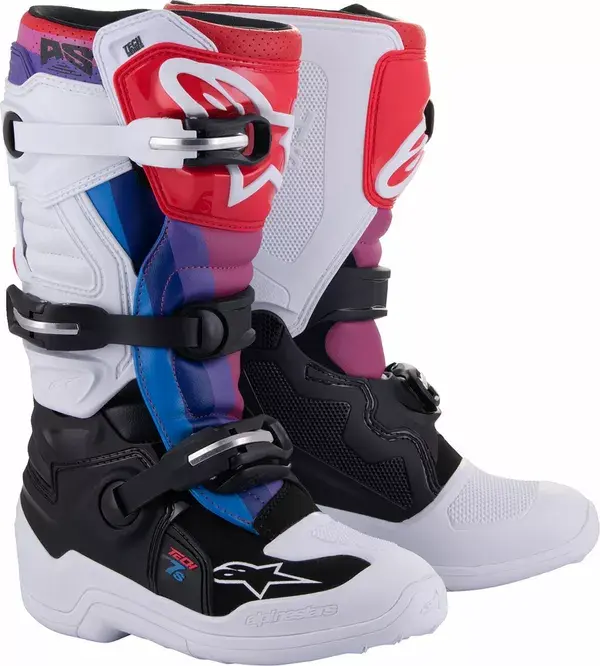 Čižmy ALPINESTARS Tech 7S bielo čierno rainbow detské 
