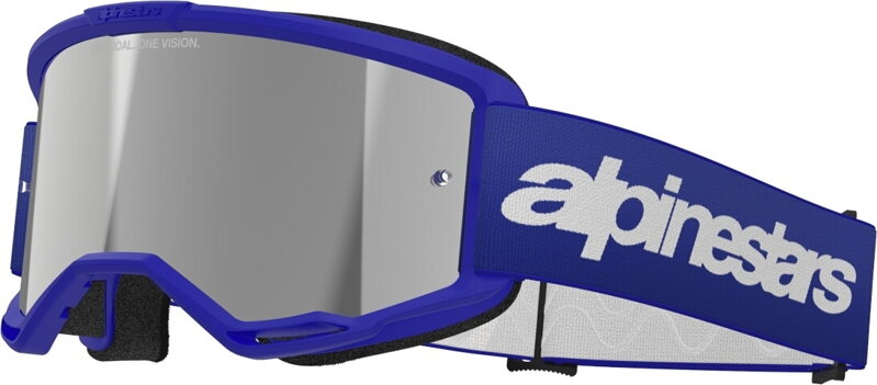Okuliare ALPINESTARS Vision 3 Wordmark modré zrkadlové sklíčko strieborné