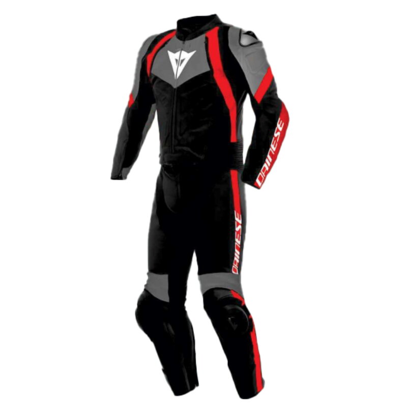 Kožená kombinéza DAINESE Avro 4 2-dielna čierno sivo červená
