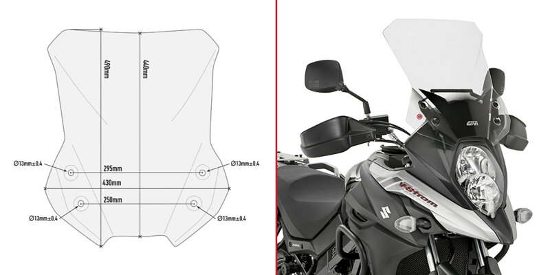 Plexi GIVI D3112ST pre SUZUKI DL650 VSTROM'17