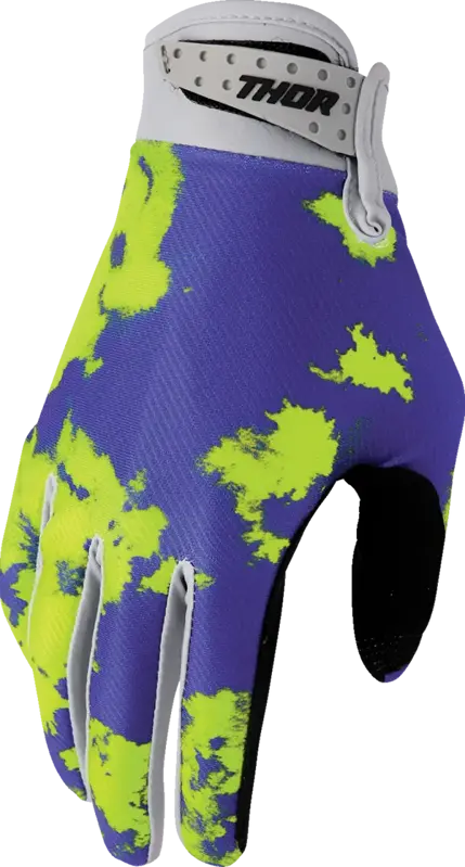 Rukavice THOR Launchmode Bleach sivo žlté fluo