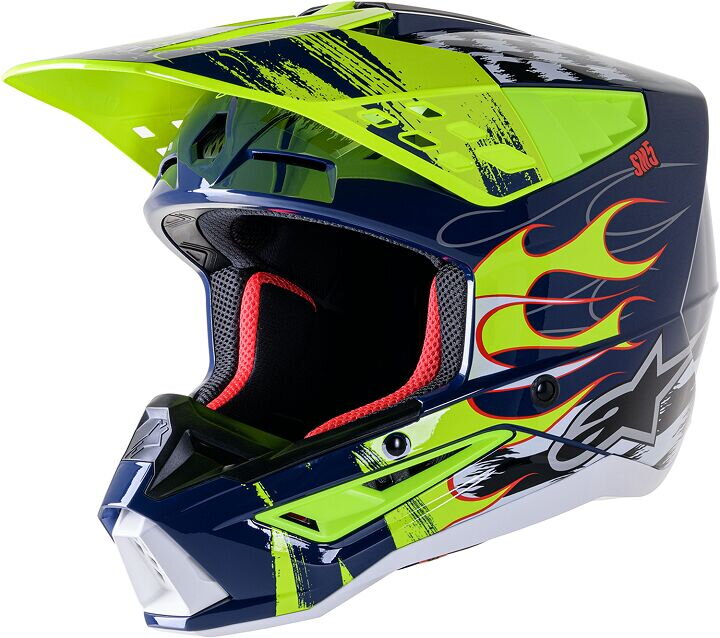 Prilba ALPINESTARS S-M5 Rash bielo modro žltá fluo lesklá 